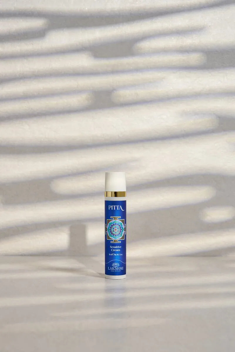 PITTA Sensitive Cream 50 ml airless bottle on a sunlit stone surface