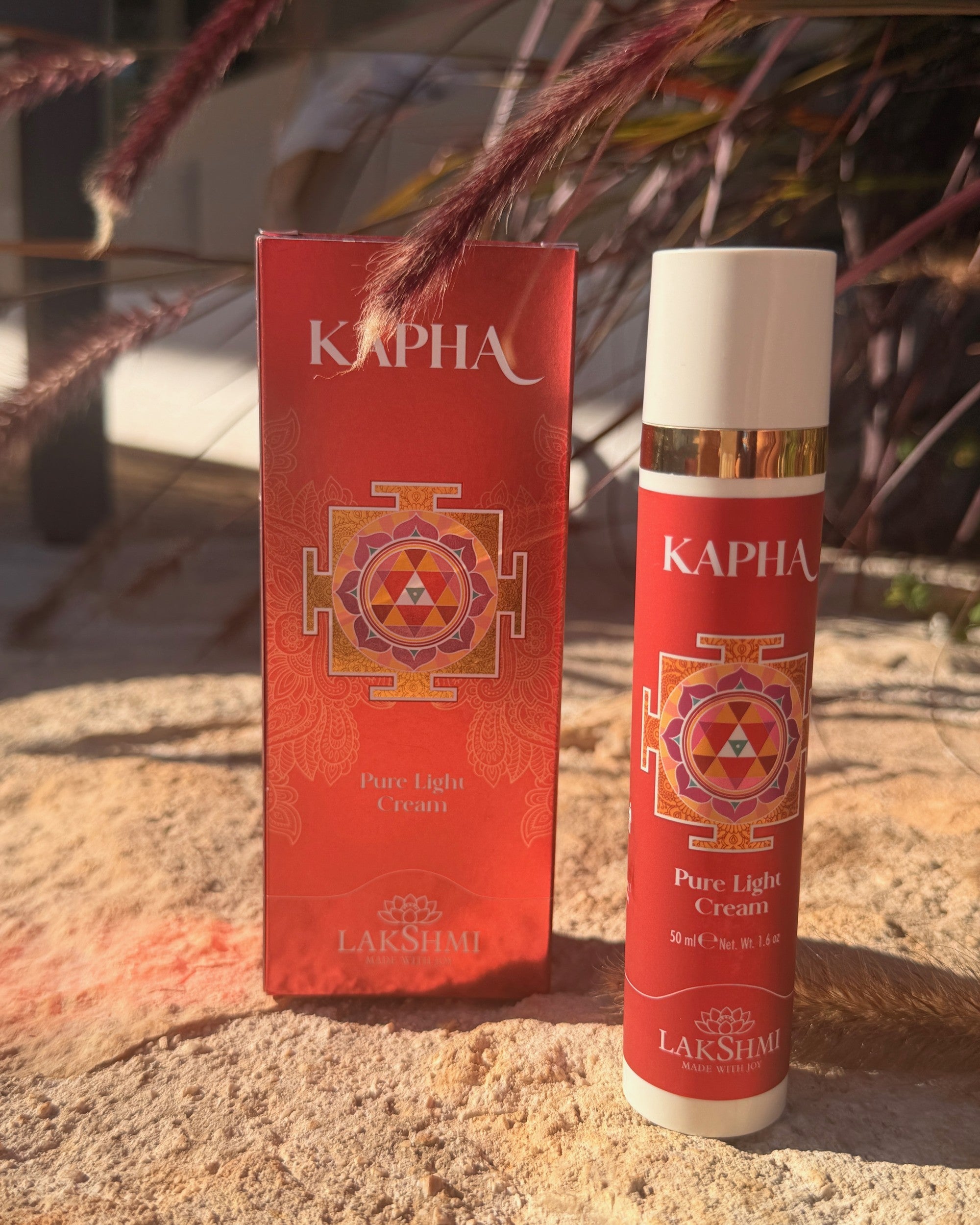 Lakshmi KAPHA Pure Light Cream outdoors on warm stone