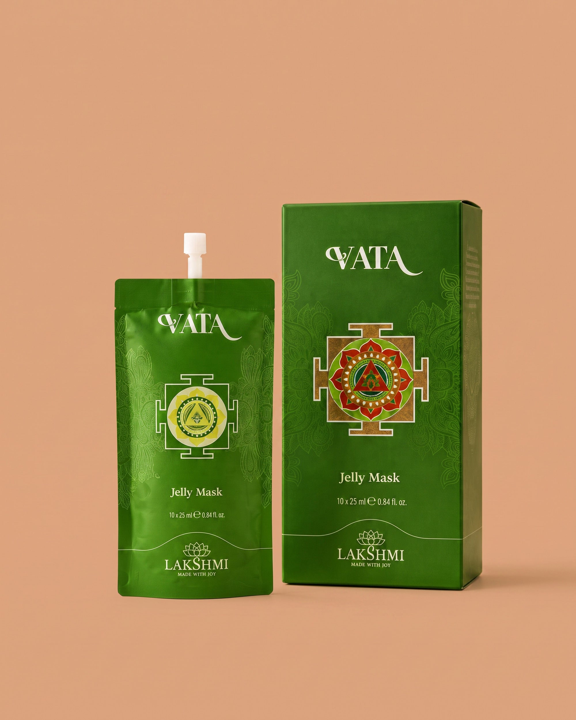 Lakshmi VATA Jelly Mask pouch and box
